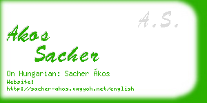 akos sacher business card